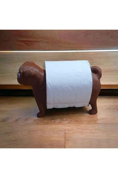 Dekoratif Pug Köpek Şeklinde Tuvalet Kağıdı Süsü - Görsel 2