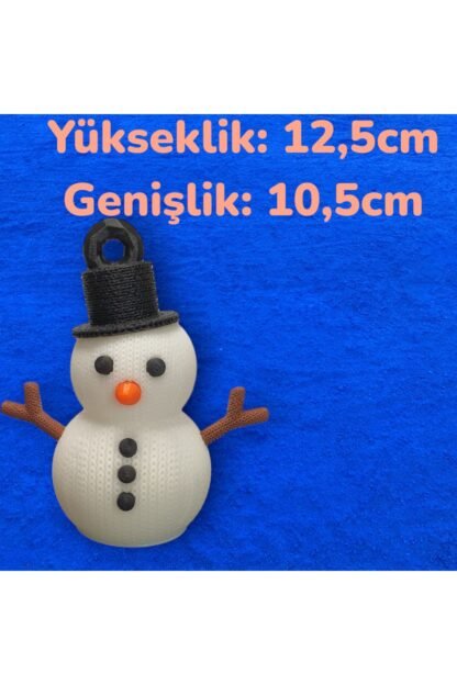 Titreyen Işıklı Kardanadam Masa Süsü-yılbaşı Ağaca Asılabilir. (12,5cm X 10,5cm ) - Görsel 2